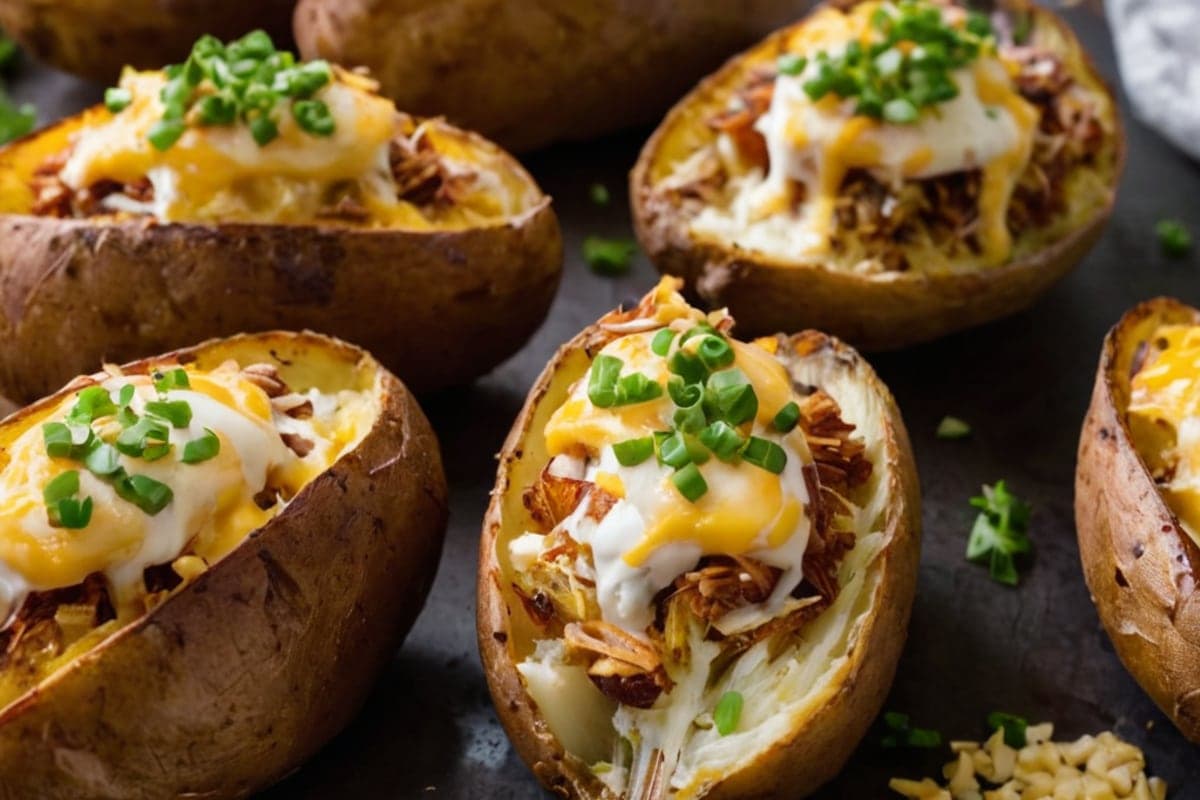 Air Fryer Loaded Baked Potatoes