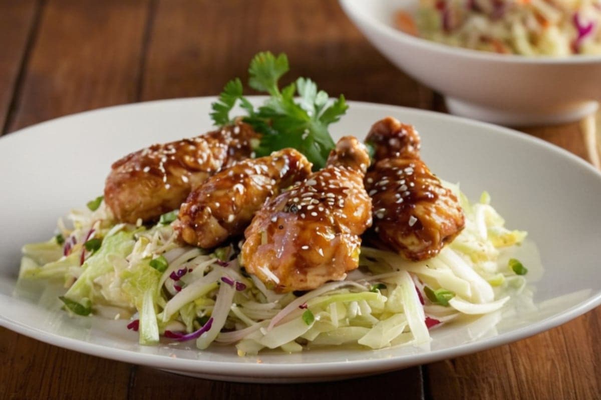 Sesame Chicken & Cabbage Slaw