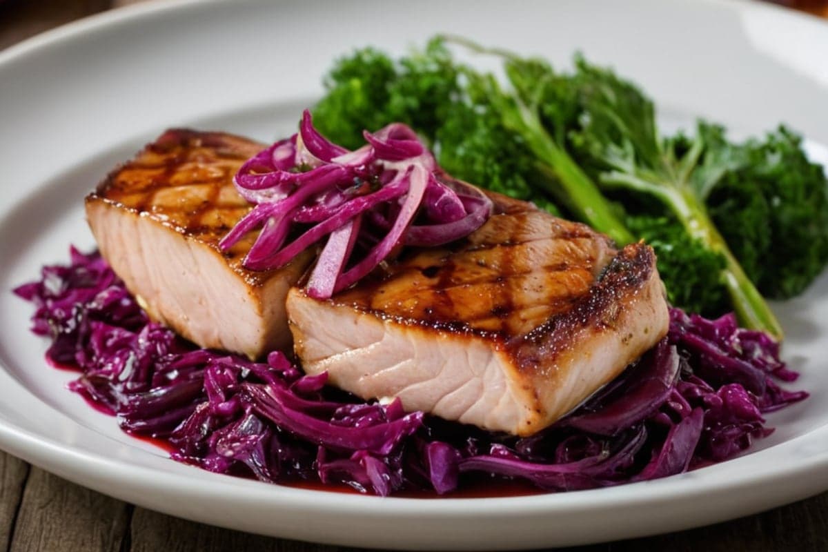 Pan-Seared Pork with Braised Red Cabbage