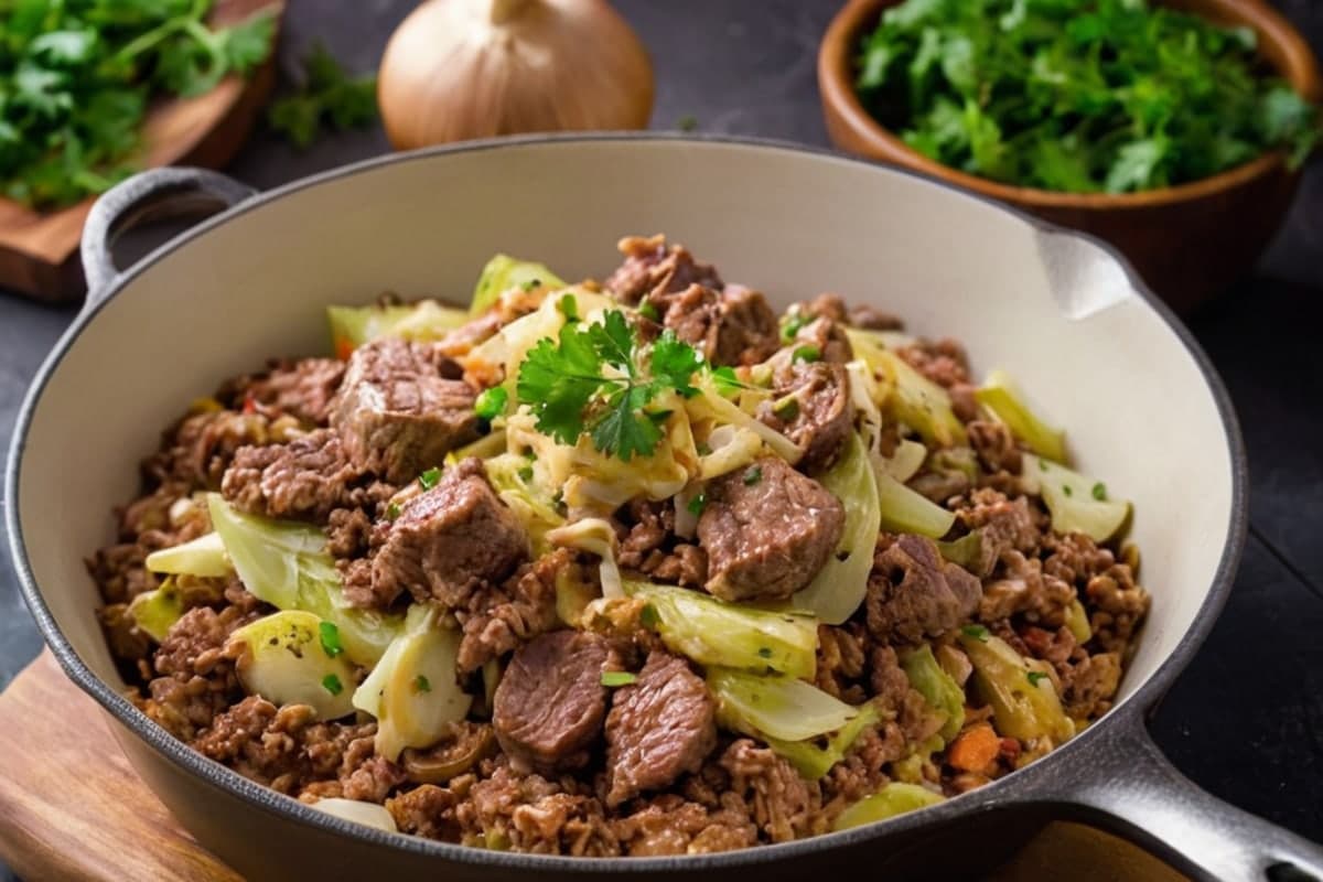 Ground Beef & Cabbage Skillet (Keto!)