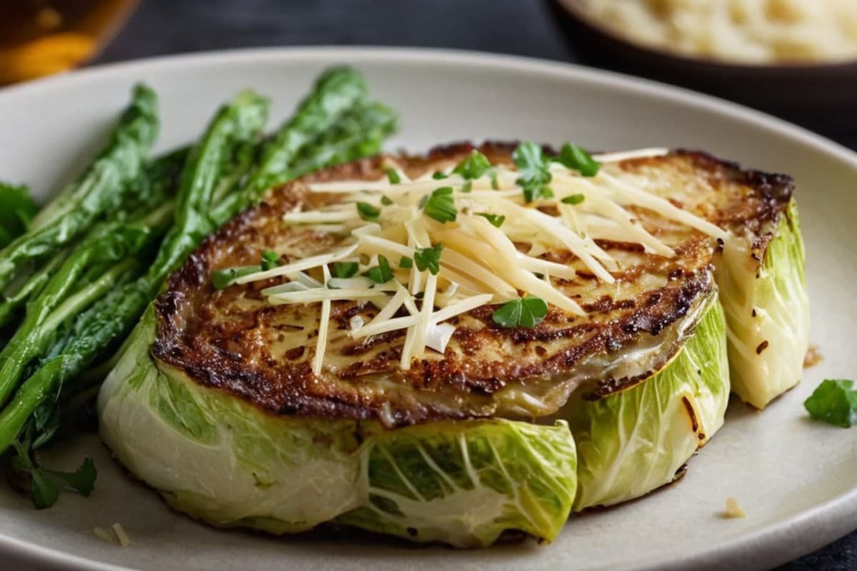 Air Fryer Cabbage Steaks with Parmesan