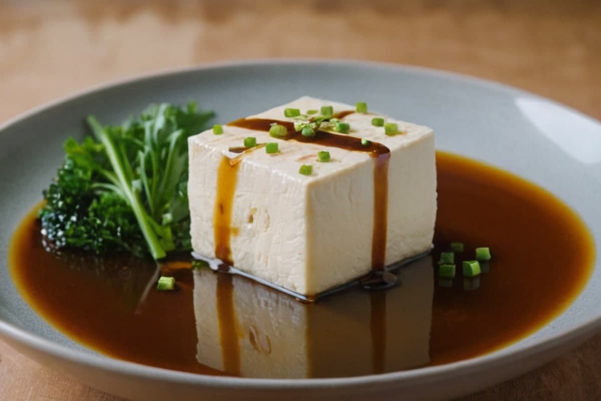 Savory Silken Tofu with Ginger Soy Sauce