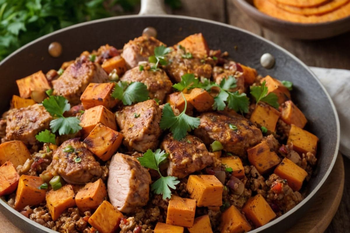 Ground Turkey & Sweet Potato Skillet