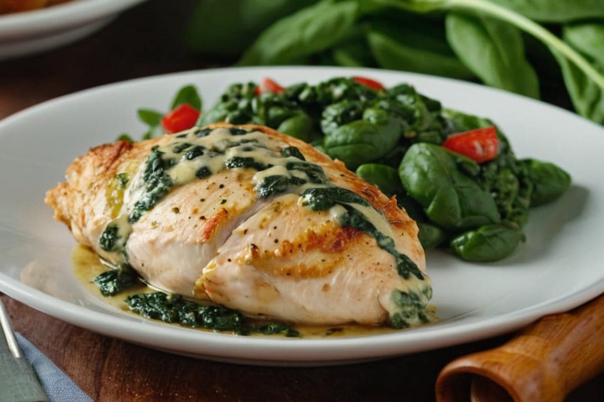 20-Minute Creamy Spinach Stuffed Chicken