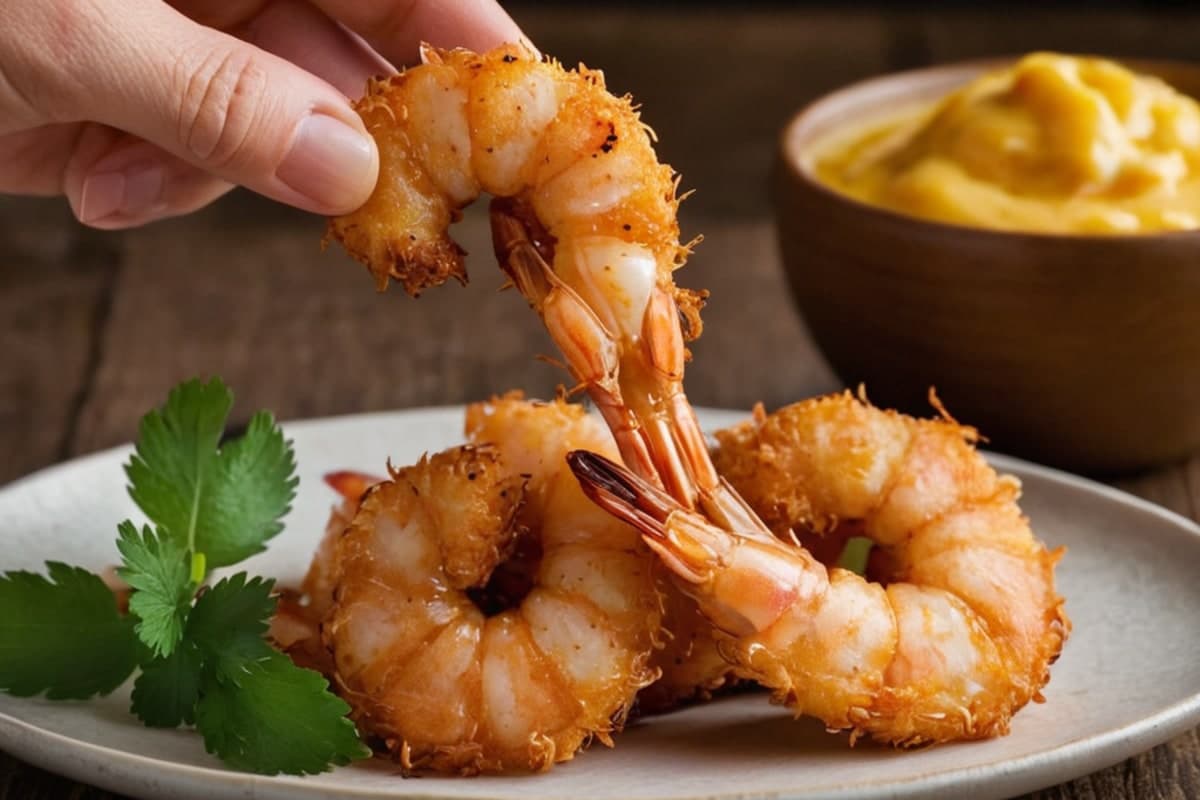Air Fryer Coconut Shrimp with Mango Dipping Sauce