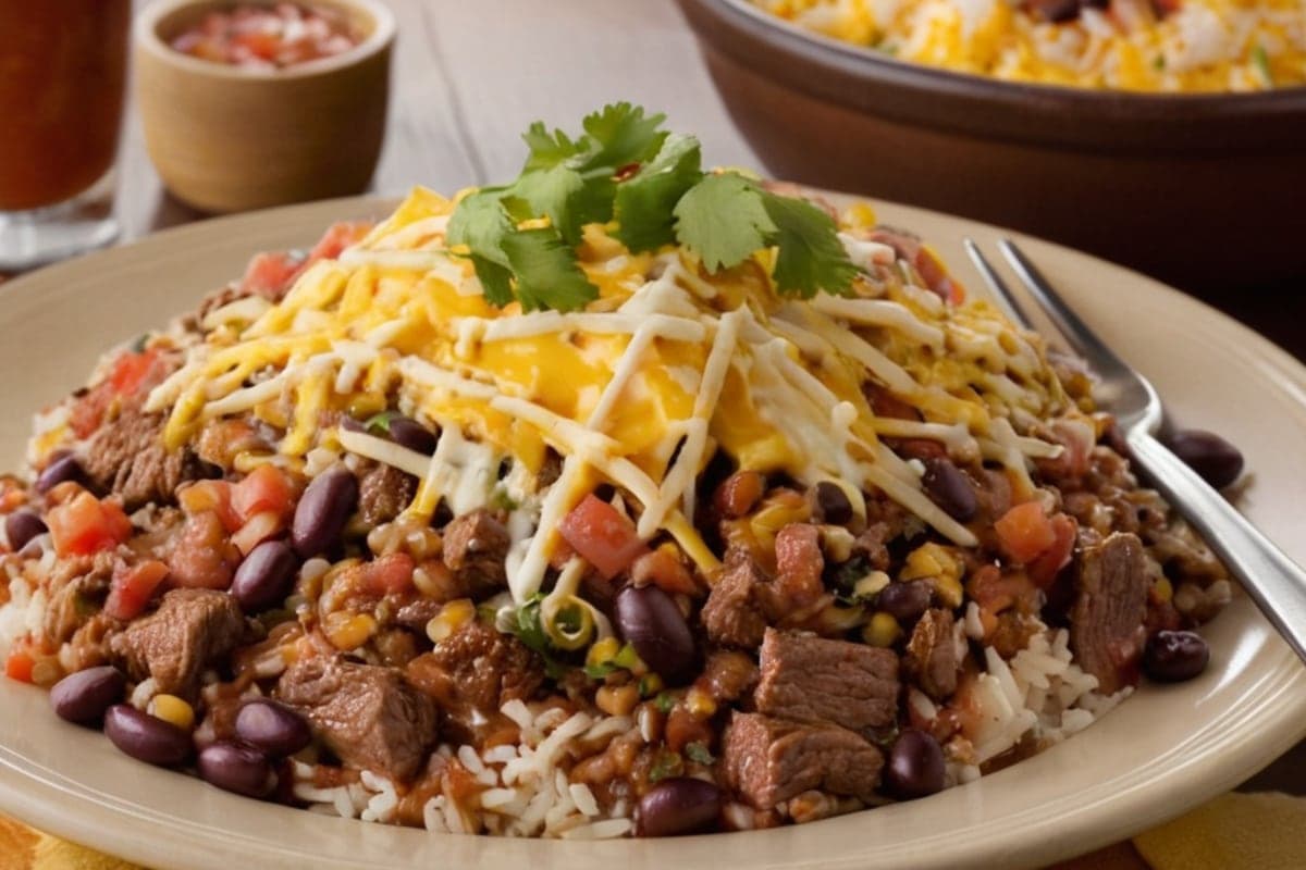 Poor Man's Burrito Bowls (Rice, Beans, Salsa & Cheese)