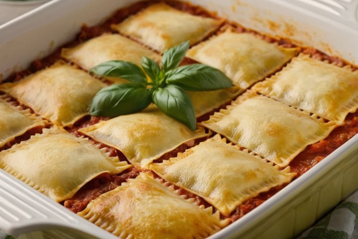 Oven-Baked Frozen Ravioli Casserole (5 Ingredients)