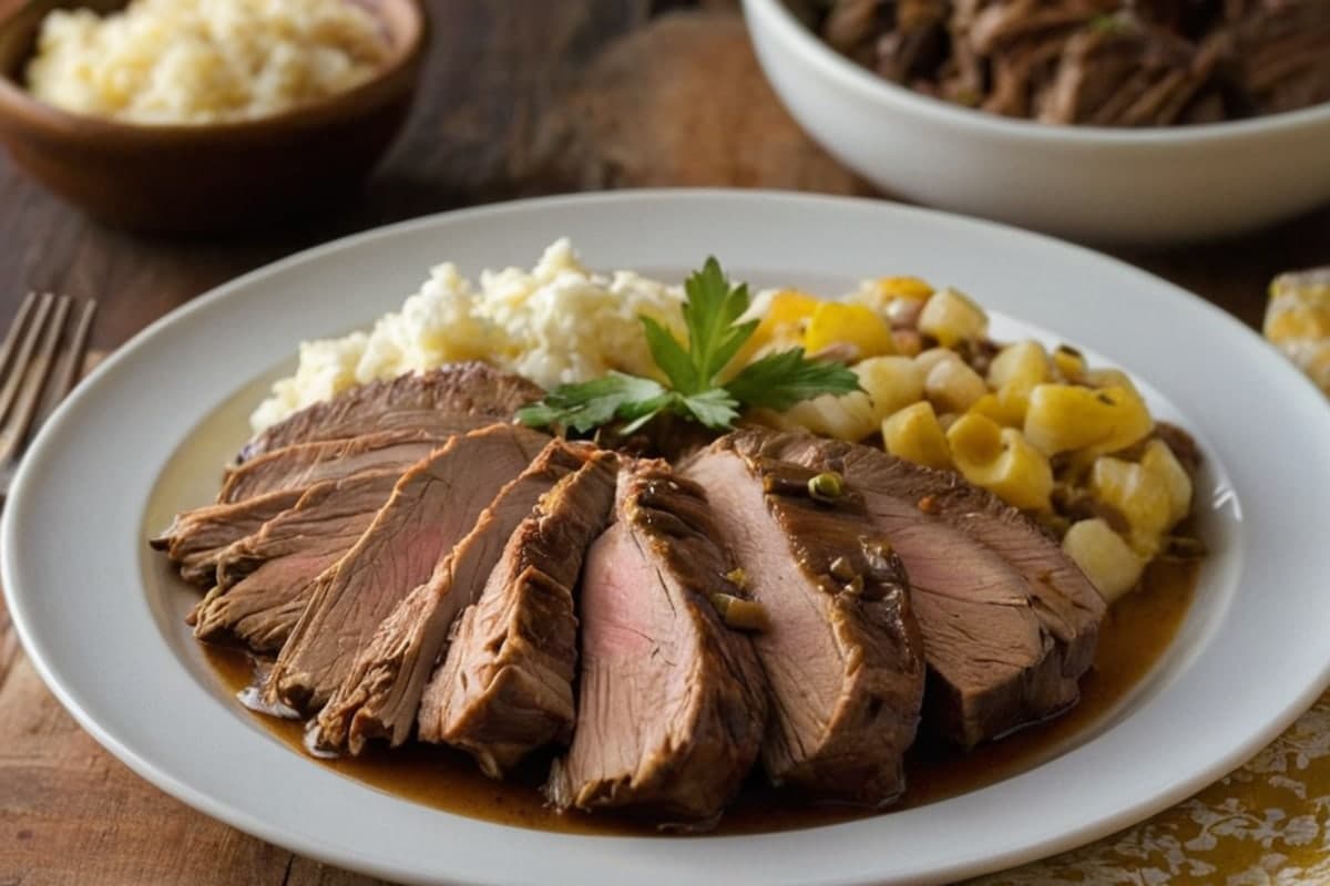 Slow Cooker Mississippi Pot Roast (5 Ingredients!)