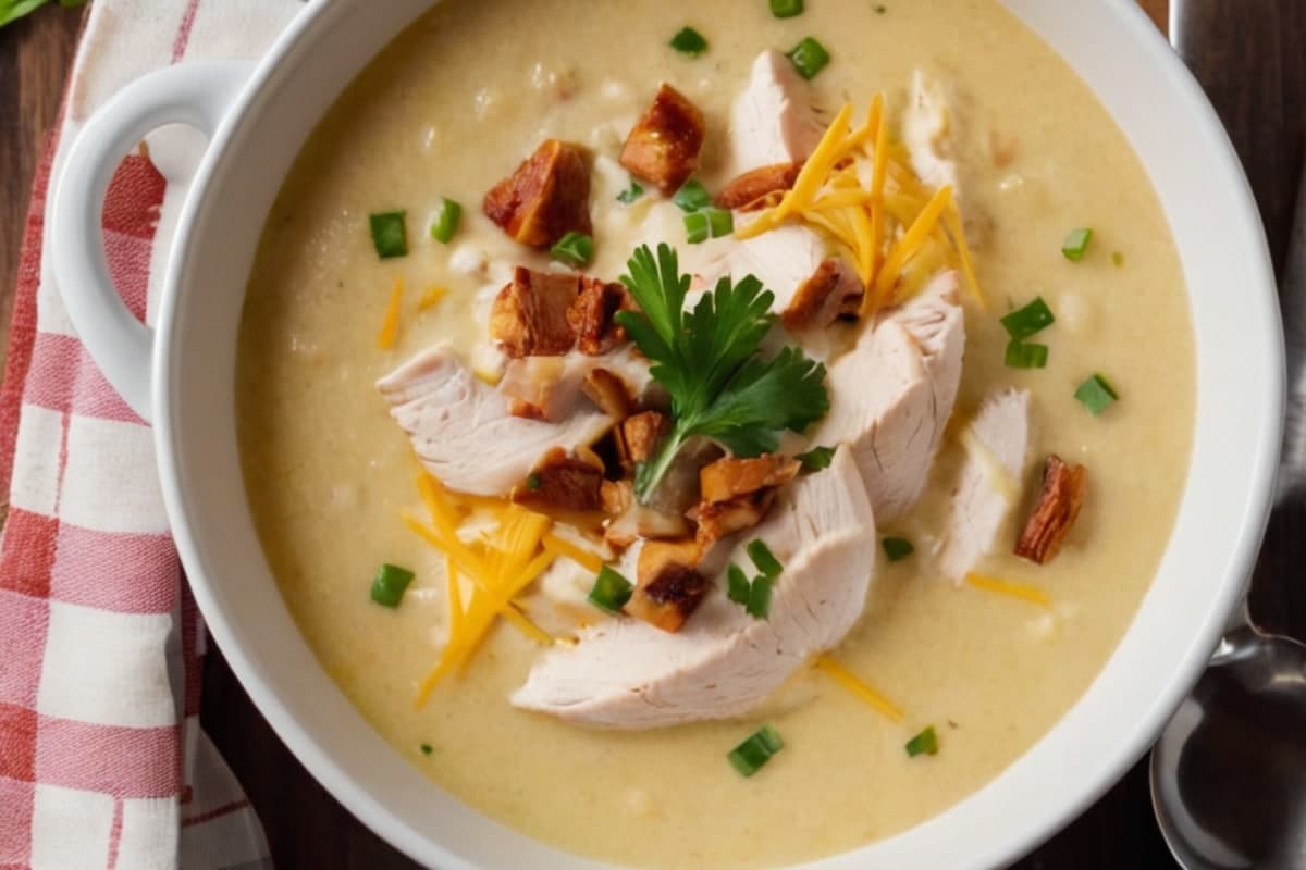 One-Pot Loaded Potato Soup (Under for 6 Servings)