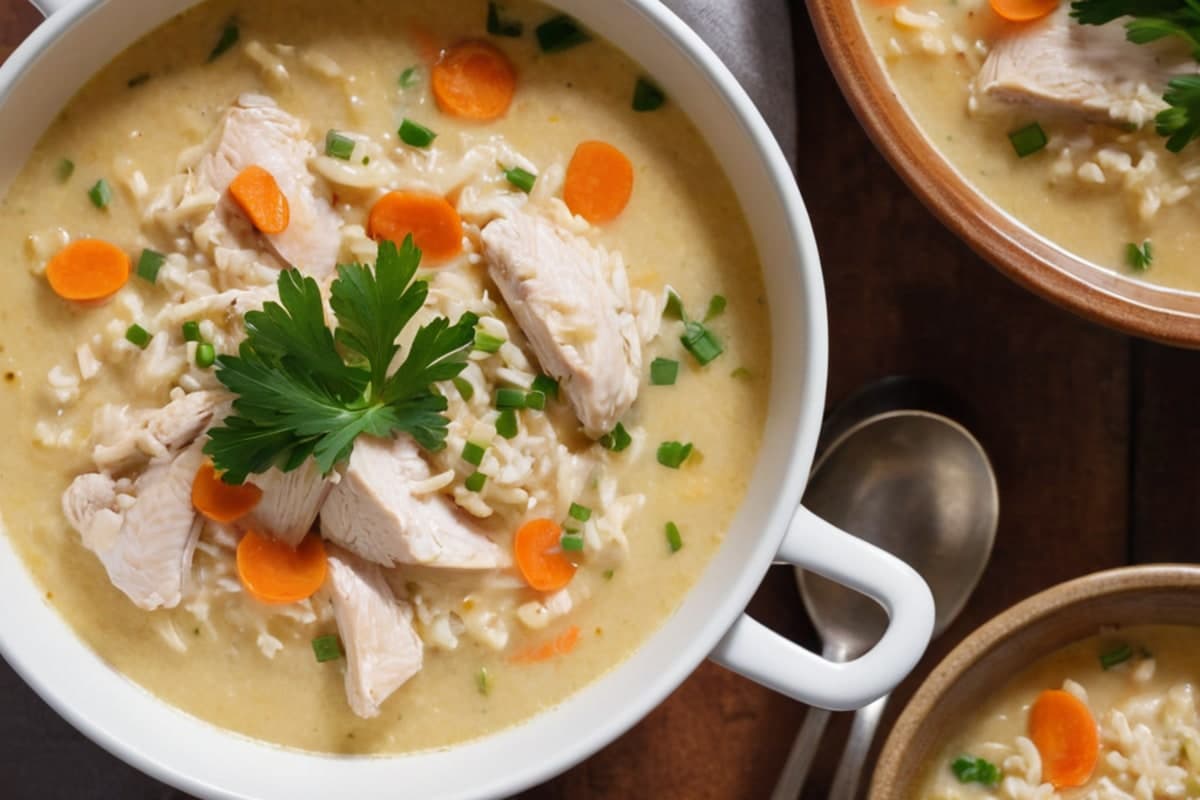One-Pot Creamy Chicken & Rice Soup