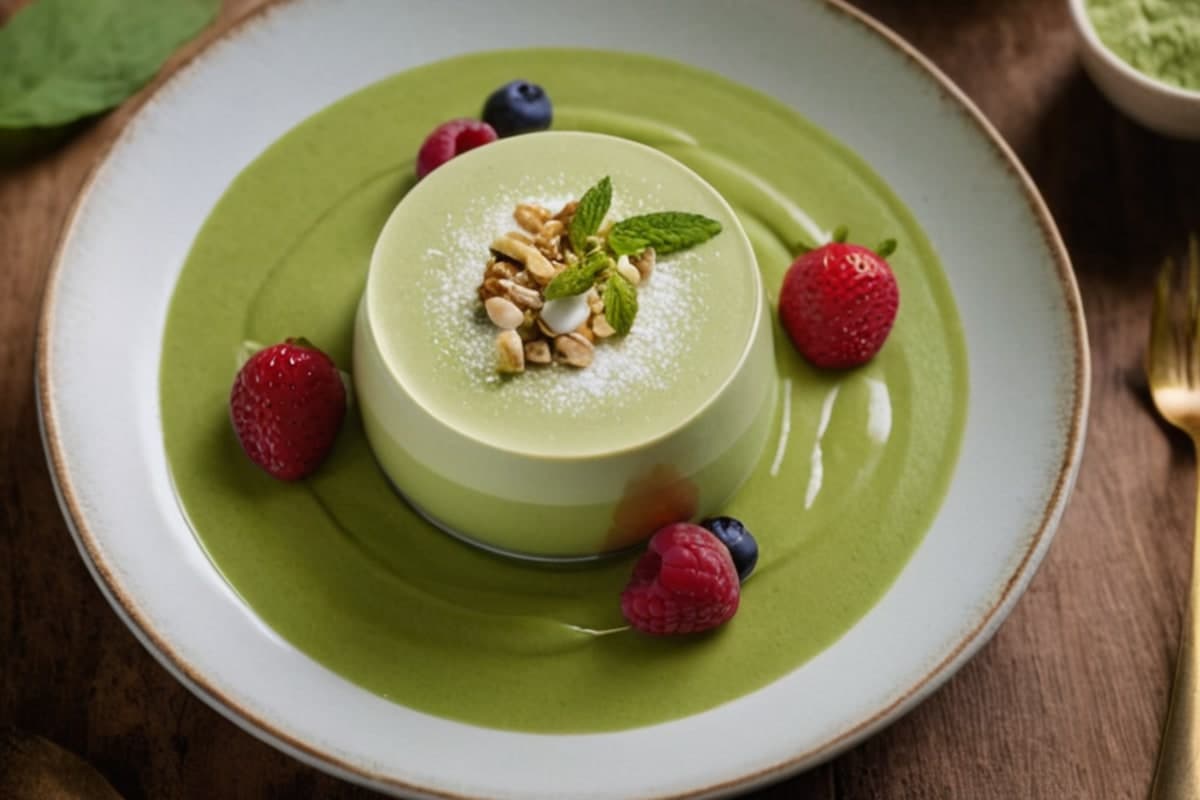 Jiggly Matcha Protein Panna Cotta (Collagen-Boosted)