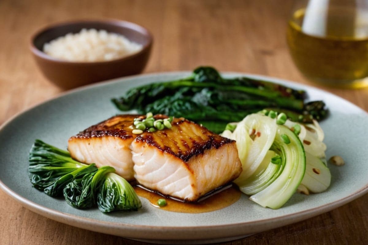 Air Fryer Miso-Glazed Cod with Bok Choy