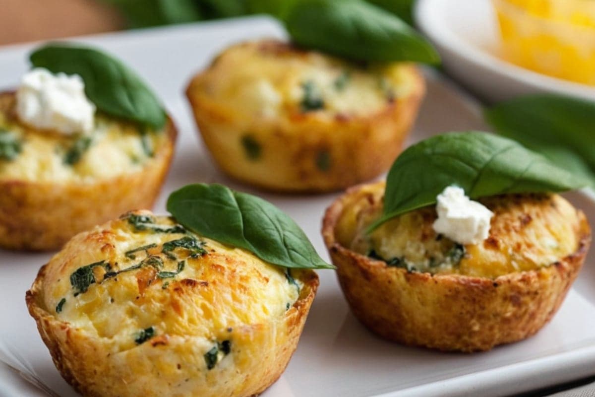 Air Fryer Egg Bites with Spinach & Feta for Meal Prep