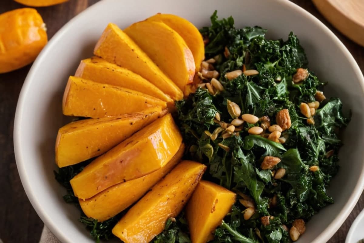 Air Fryer Butternut Squash & Kale Power Bowls