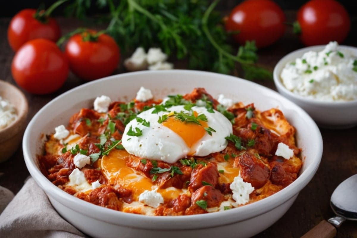 Smoked Paprika Shakshuka with Feta & Whipped Cottage Cheese