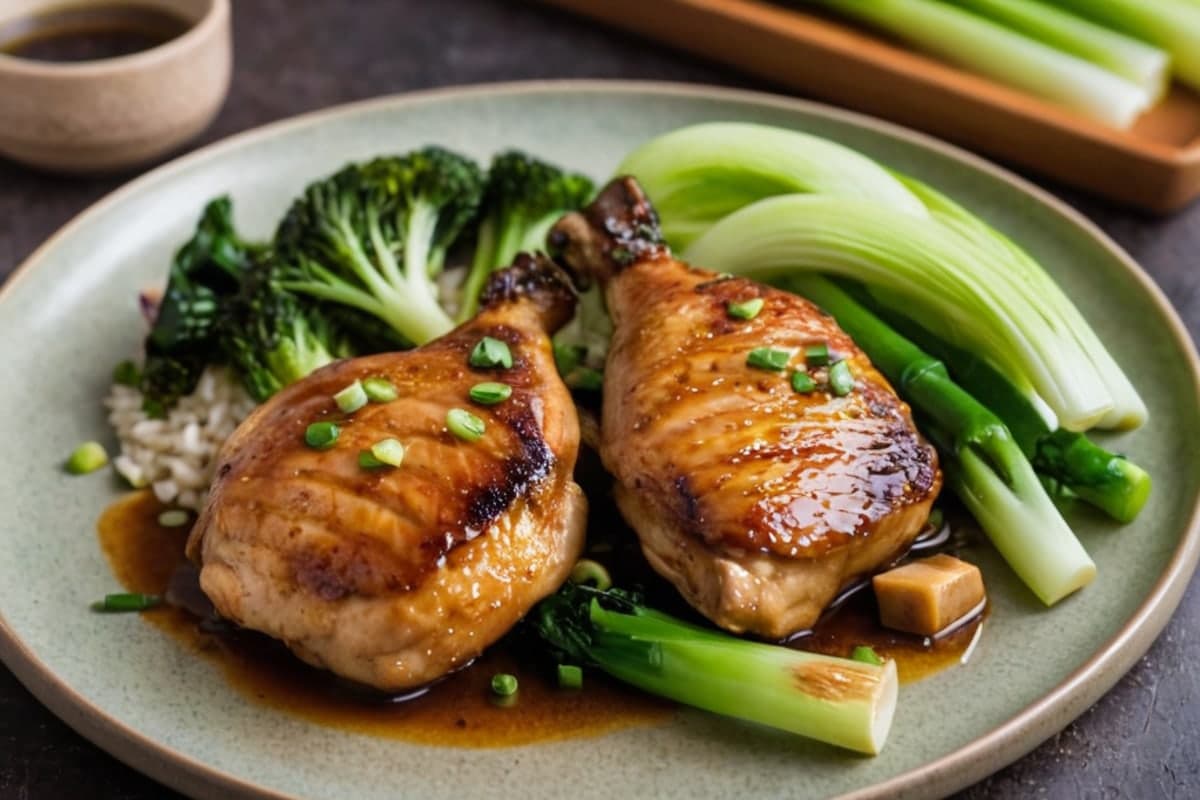 Sheet Pan Japanese Ginger-Soy Chicken Thighs & Bok Choy
