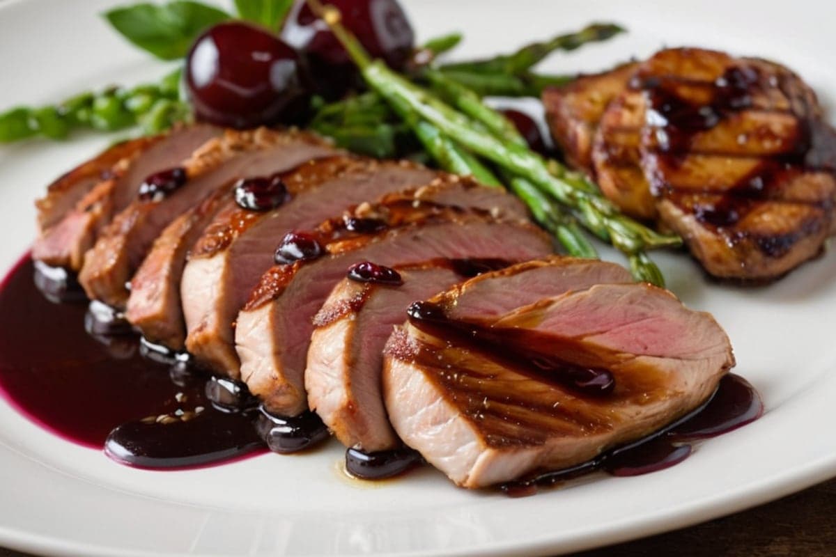 Seared Duck Breast with Cherry Balsamic Glaze