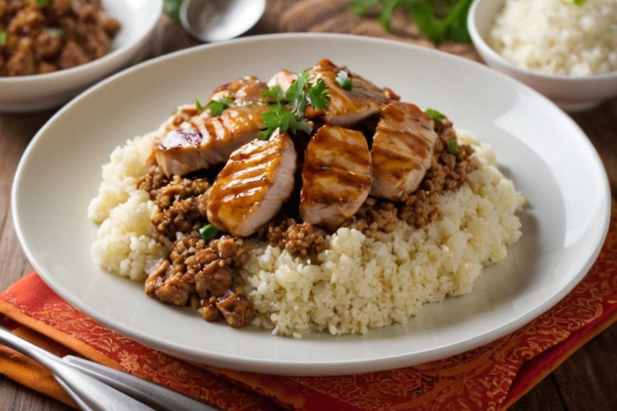 20-Minute Mongolian Ground Turkey Over Cauliflower Rice