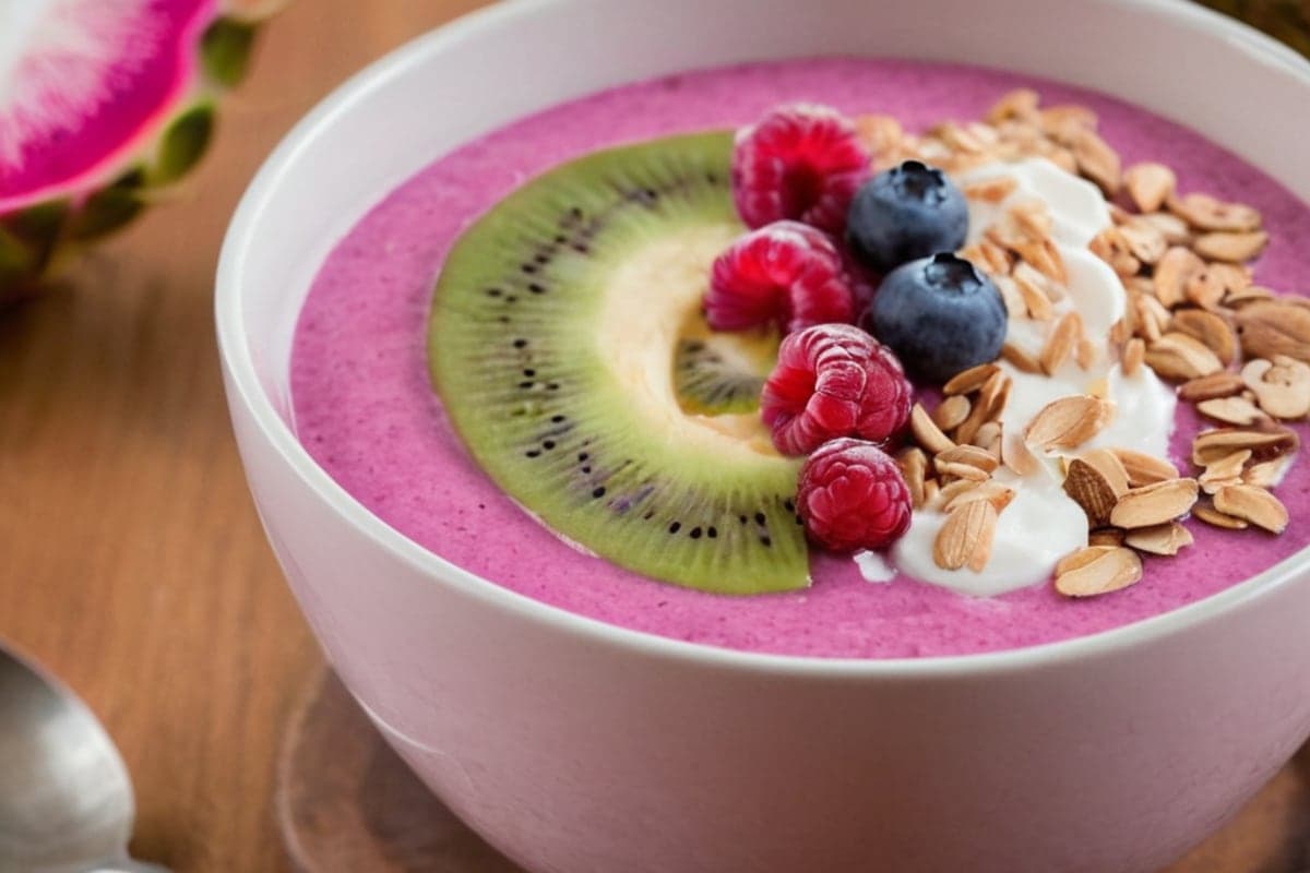 Pink Dragon Fruit Coconut Yogurt Smoothie Bowl