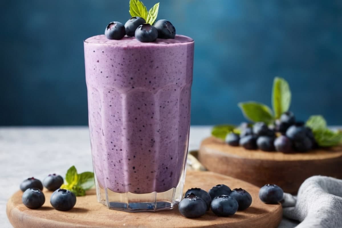 High Protein Cottage Cheese Blueberry Smoothie (30g Protein!)