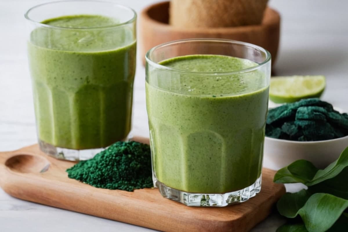 5-Minute Green Goddess Smoothie with Spirulina & Flax