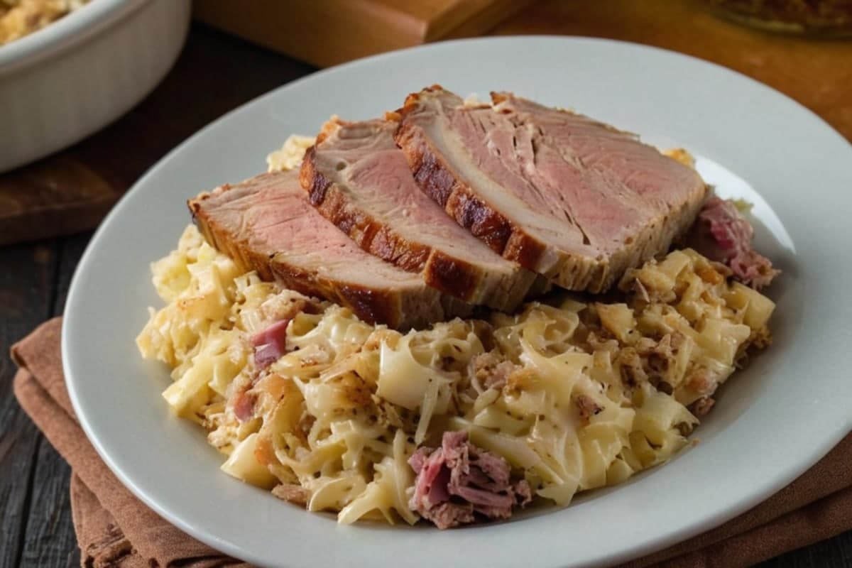 Reuben Casserole with Sauerkraut, Swiss & Rye Breadcrumbs (Leftover Corned Beef Fix)