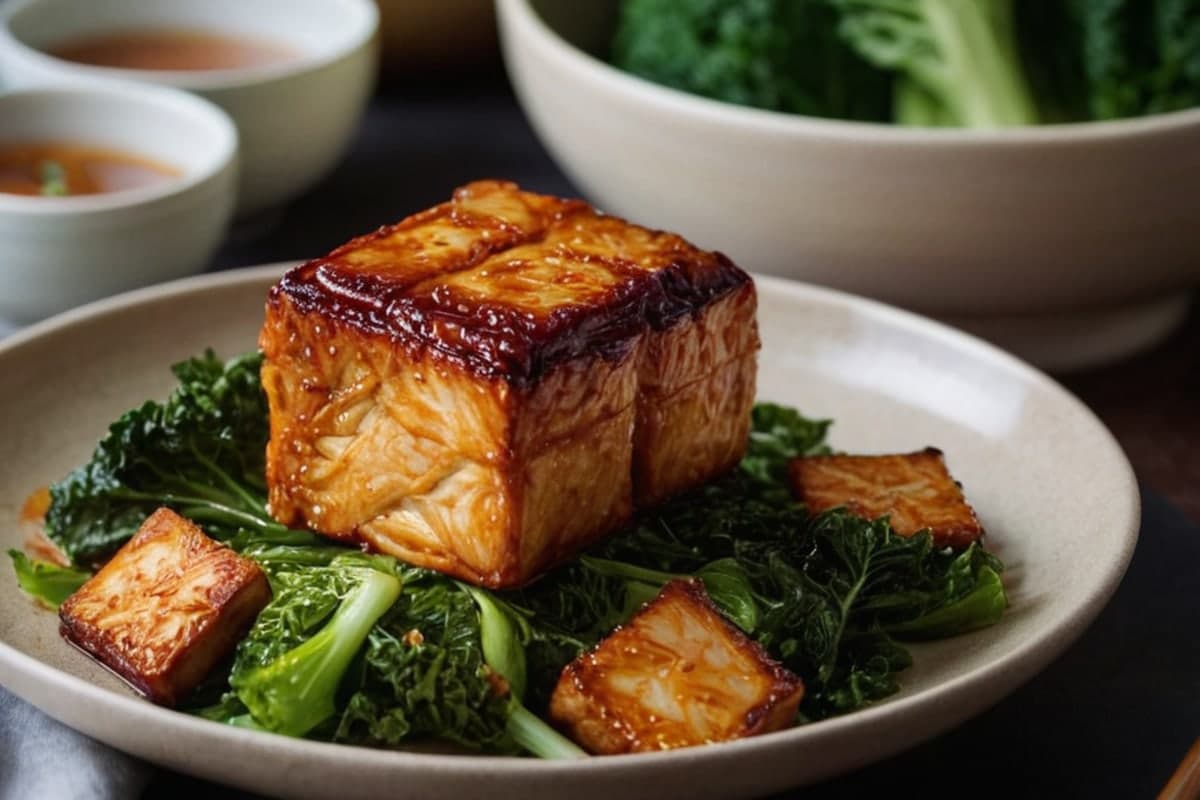 Korean Gochujang-Glazed Savoy Cabbage with Crispy Tofu
