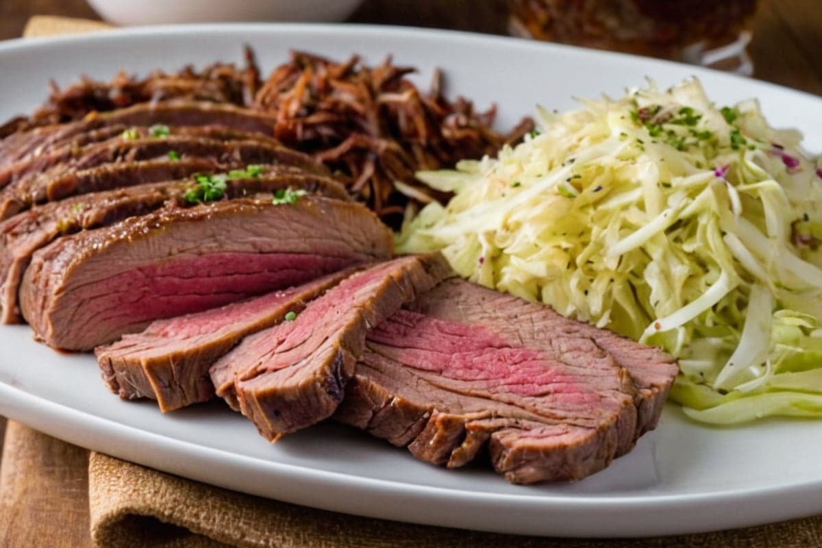 Instant Pot Corned Beef Brisket with Napa Cabbage Slaw (Ready in 90 Minutes)