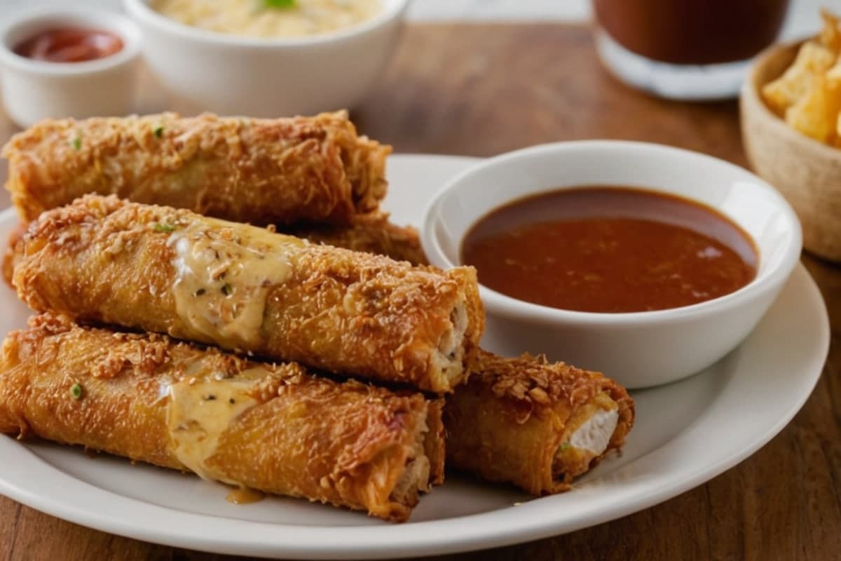 Crispy Reuben Egg Rolls with Thousand Island Dipping Sauce