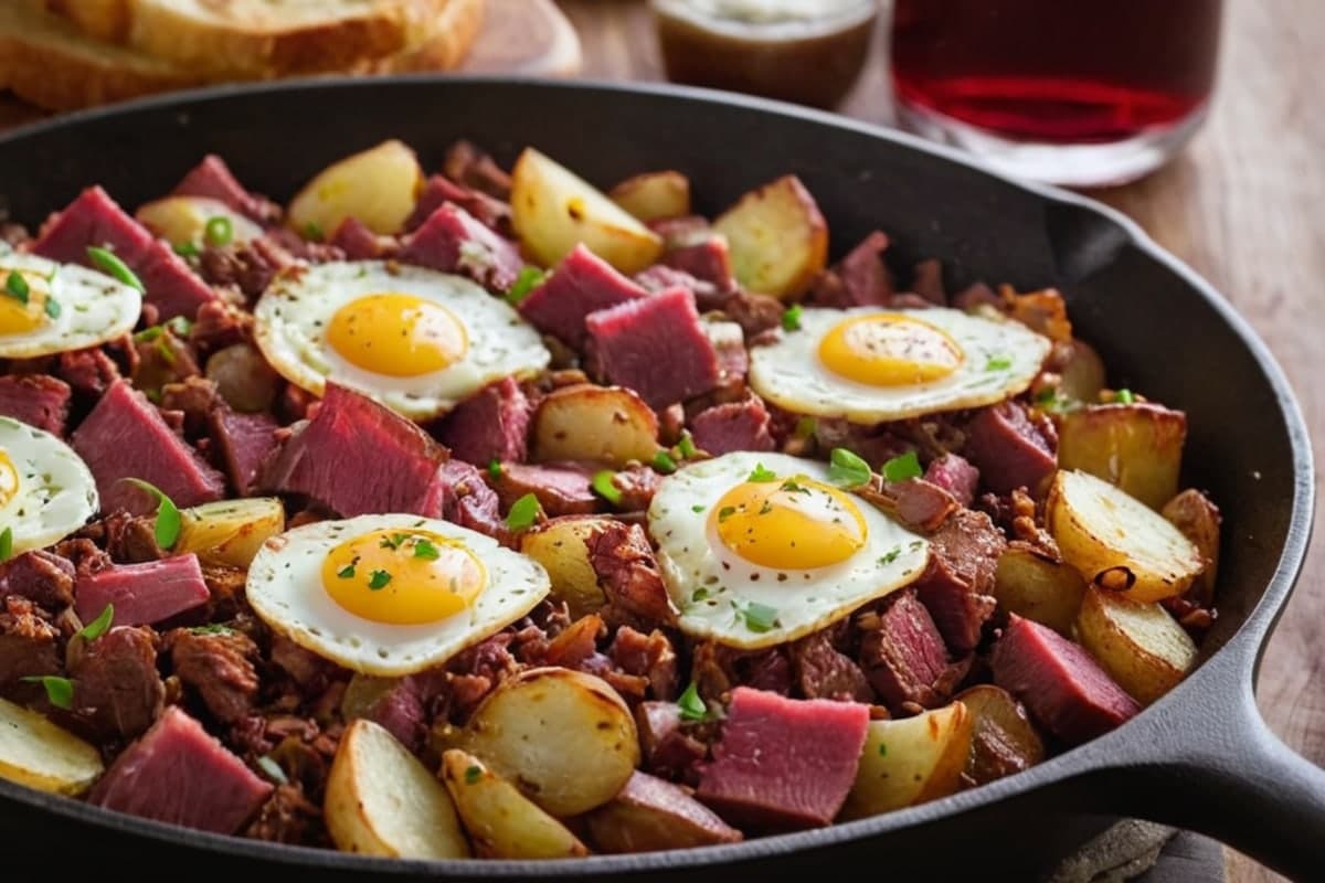Corned Beef Hash Skillet with Leftover Cabbage & Crispy Potatoes