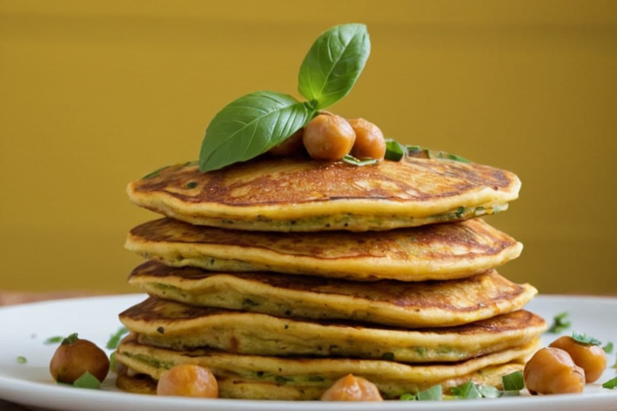 Indian Masala Chickpea Flour Pancakes (Savory Freezer Stack)