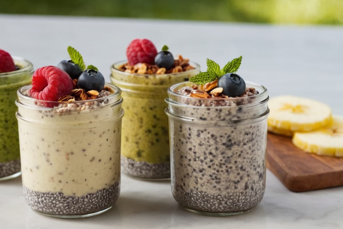 Grab-and-Go Chia Pudding Jars 4 Ways
