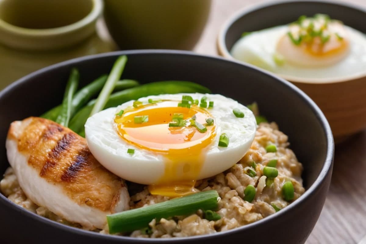 Savory Oatmeal with Soft-Boiled Egg, Miso & Scallions