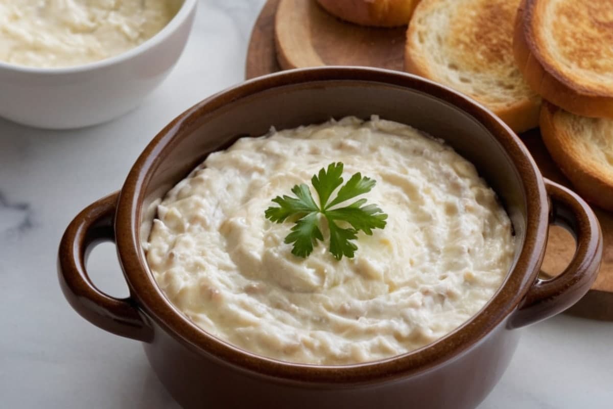 French Onion Dip from Scratch with Homemade Gruyère Toasts